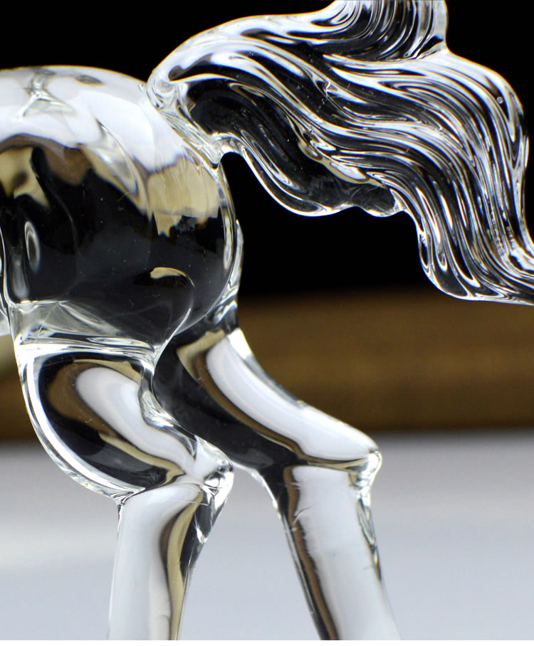 水晶马生肖摆件水晶一马当先走马上任马到成功吉祥物办公玄关装饰礼品-七鬃烈马