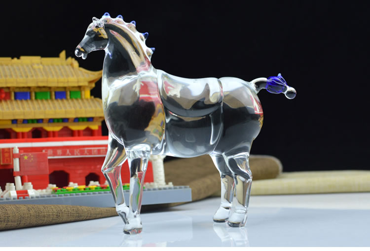 飒露紫马-水晶马生肖摆件水晶一马当先走马上任马到成功吉祥物办公玄关装饰礼品