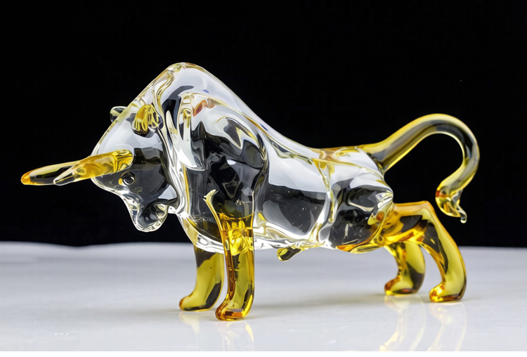 牛水晶十二生肖牛摆件金牛旺市礼物招财客厅电视柜玄关车内装饰品