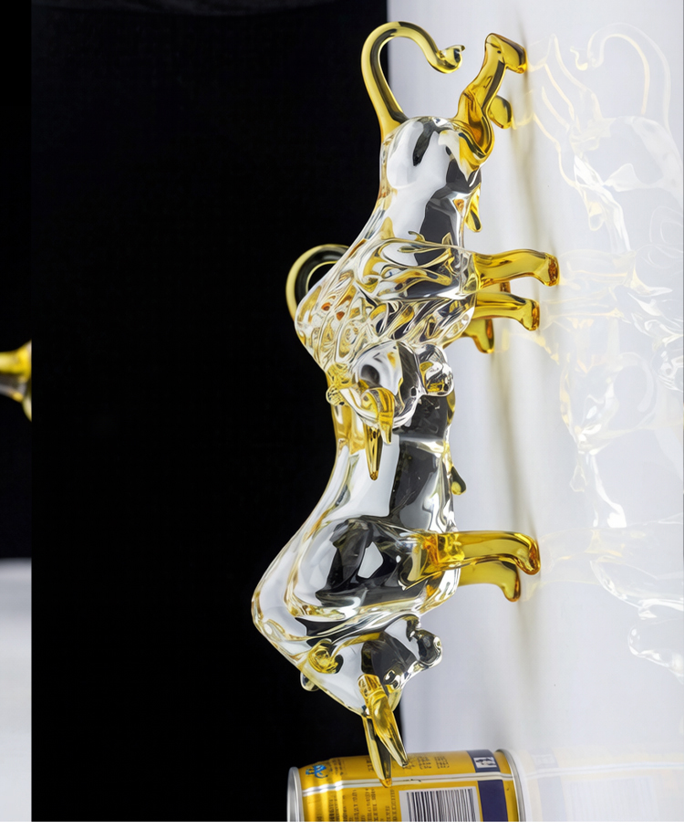 牛水晶十二生肖牛摆件金牛旺市礼物招财客厅电视柜玄关车内装饰品