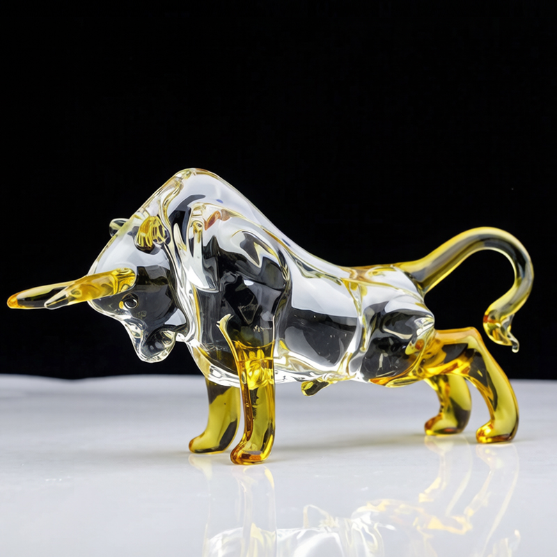 牛水晶十二生肖牛摆件金牛旺市礼物招财客厅电视柜玄关车内装饰品