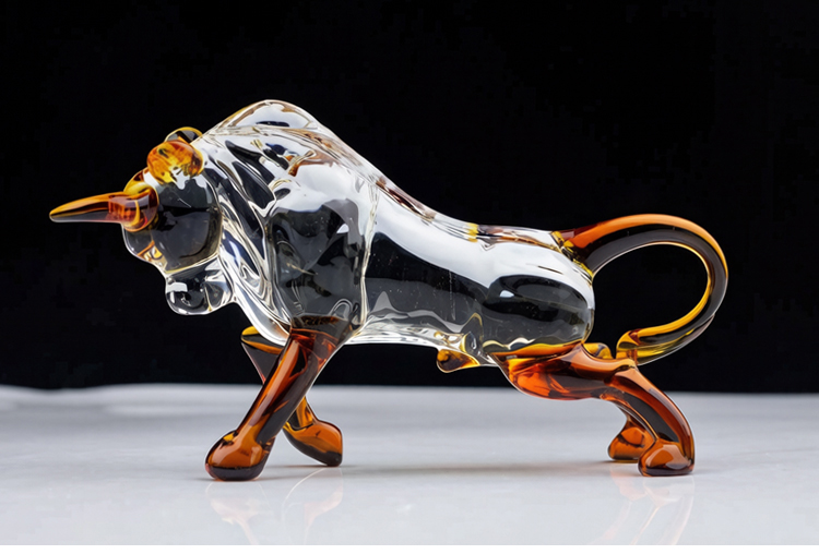 牛水晶十二生肖牛摆件金牛旺市礼物招财客厅电视柜玄关车内装饰品