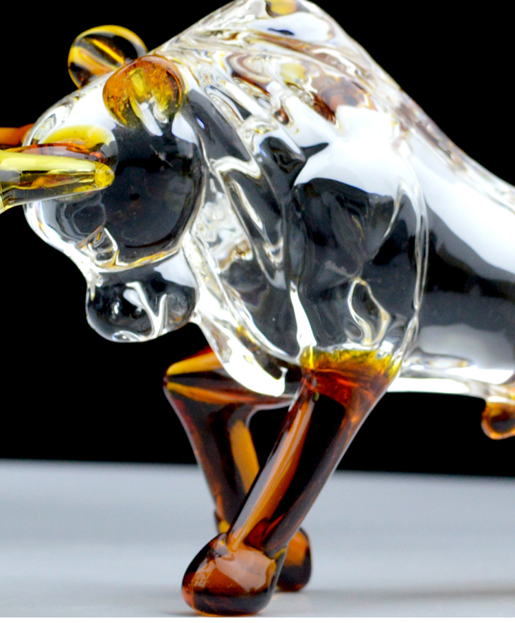 牛水晶十二生肖牛摆件金牛旺市礼物招财客厅电视柜玄关车内装饰品