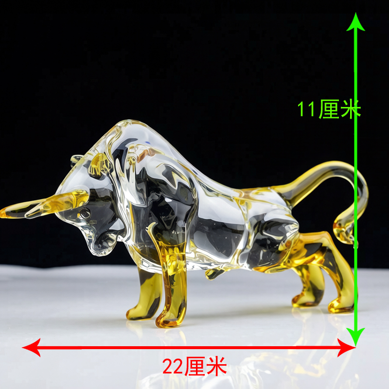 牛水晶十二生肖牛摆件金牛旺市礼物招财客厅电视柜玄关车内装饰品