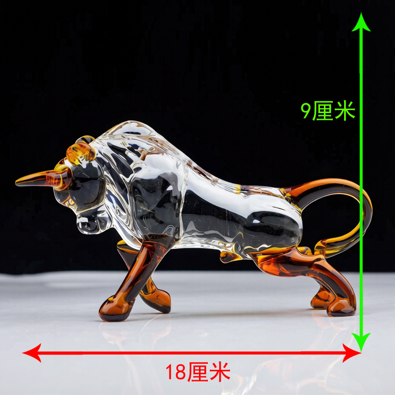 牛水晶十二生肖牛摆件金牛旺市礼物招财客厅电视柜玄关车内装饰品