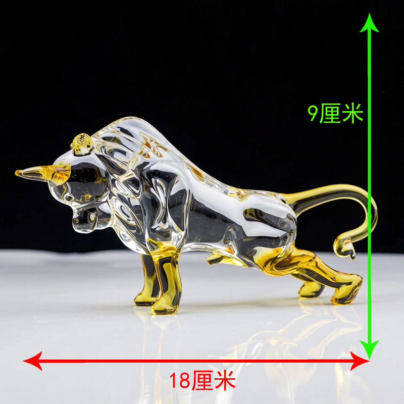 牛水晶十二生肖牛摆件金牛旺市礼物招财客厅电视柜玄关车内装饰品